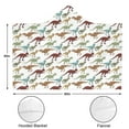 thumbnail image 3 of Wearable Blanket,White Dinosaur Silhouette Pattern Hooded Wearable Flannel Blanket for Adults & Teens,Winter Poncho Shawl Wrap Cape Cozy Anti-Pill,60"x80", 3 of 5