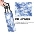 thumbnail image 4 of 1000ML Transparent Sports Water Bottle with Handle & Straw Portable Water Bottle for Outdoor Camping Gym Indigo Blue Tie-dye Pattern, 4 of 7