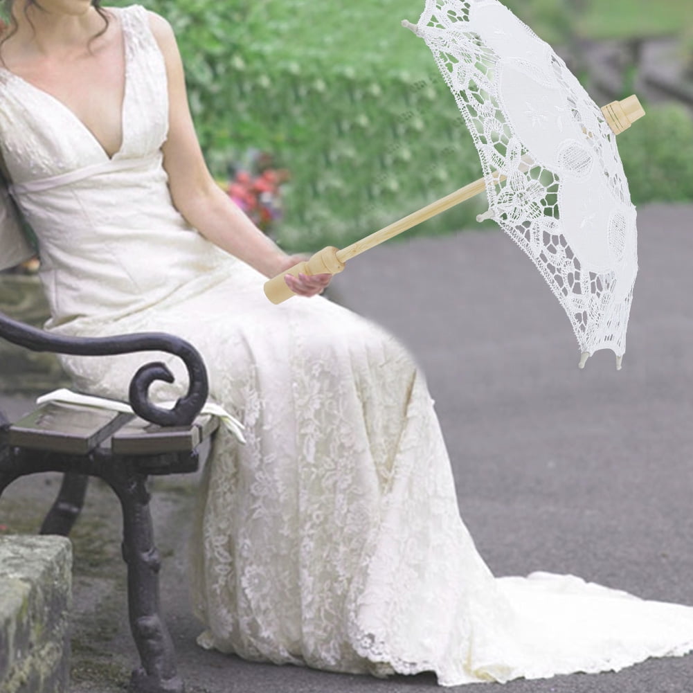 Lace Parasol Umbrella Vintage Embroidered Sun Umbrella Bridal Wedding Party Gift 