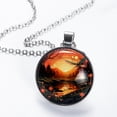 thumbnail image 2 of Fireflies Women's Glass Circular Pendant Necklace - Stylish Jewelry for Everyday Wear, 2 of 5