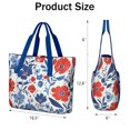thumbnail image 3 of Tote Bag for Women - Pioneer Flower Shoulder Bag - Large Utility Work Duffle Bag with Zipper Handbag for Travel, Work, Sprots, 3 of 5