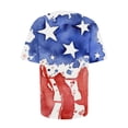 thumbnail image 4 of Hauts à Manches Courtes Grande Taille pour Femmes, T-Shirts Décontractés d'Été à Col Rond, Imprimé Drapeau, Coupe Basique, Blouses, T-Shirts Col en V pour Femmes en Solde, 4 of 6