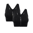thumbnail image 2 of YouLoveIt 2 pcs Women's Front Zipper Sports Bra Casual Crop Tops Racerback Sports Bras for Women Seamless Zipfront Padded Cups Sports Bra, 2 of 7