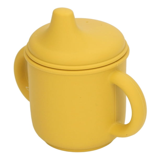 Taza con boquilla de silicona, taza de entrenamiento de silicona a prueba de derrames con asas, taza de entrenamiento para niños pequeños, durabilidad extendida
