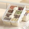 thumbnail image 1 of Compartimento de almacenamiento para refrigerador doméstico portátil transparente, caja sellada para mantener la frescura, caja de clasificación de condimentos, caja de fruta para picnic al aire, 1 of 8