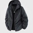thumbnail image 2 of Zefriona Men's Water-Resistant Hooded Lightweight Softshell Jacket for Travel Gray L, 2 of 3