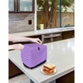 thumbnail image 3 of Purple Striped Toaster Cover 2 Slice, Small Kitchen Appliance Covers, Geometric Pink Vertical Solid Rainbow Toaster Oven Cover with Loop, Bread Machine Cover Polyester Dust Cover Protection, 3 of 4