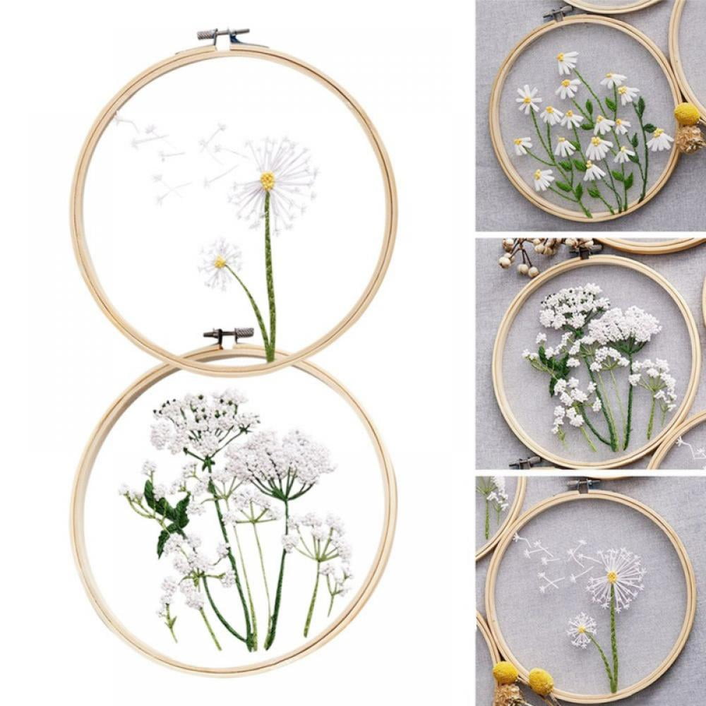 Embroidery Starter Kit Diy Chinese Style Three-dimensional Transparent Yarn Embroidery Hand Embroidery Material Package + 22CM Embroidered Shed