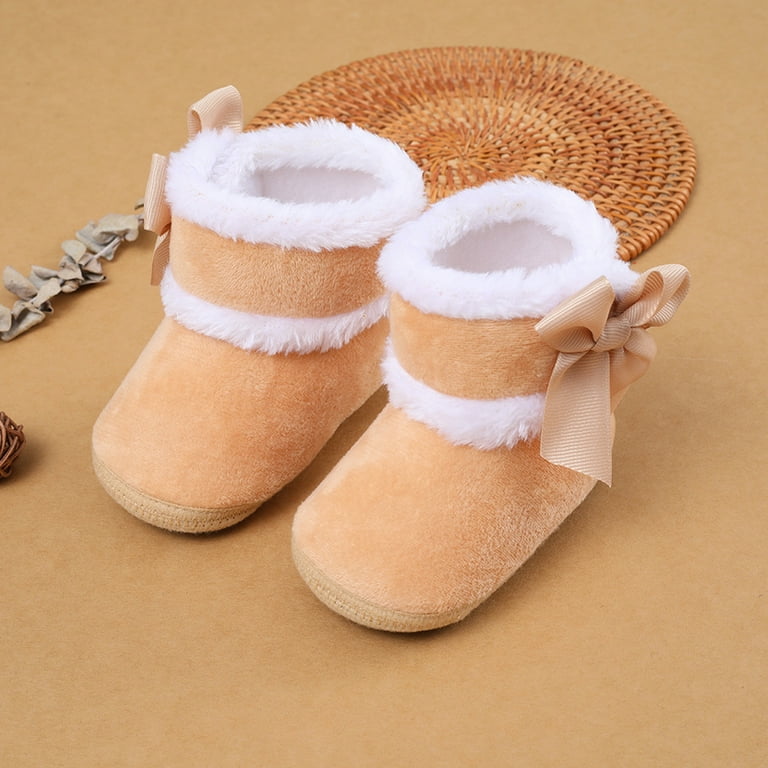 Infant Baby Girls Boots Winter Sole Fluffy Non Slip Shoes Walmart
