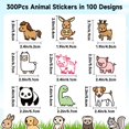 thumbnail image 2 of Pegatinas de animales Anwyll, 300 unidades, para decoración de botellas de agua para niños, 2 of 7
