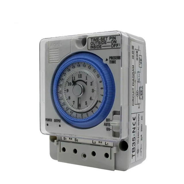 Temporizador Programable para Calentador de Agua TB35N, 100-240 V, 20 A, con Riel DIN, Controlador de Tiempo y Temporizador Mecánico.