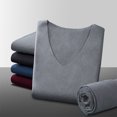 thumbnail image 4 of Qarigey Conjunto de ropa interior térmica para hombre, engrosamiento sin costuras, Otoño Invierno, hogar, escuela, sueño, capa básica, ropa Ropa interior Vino rojo, 4 of 6