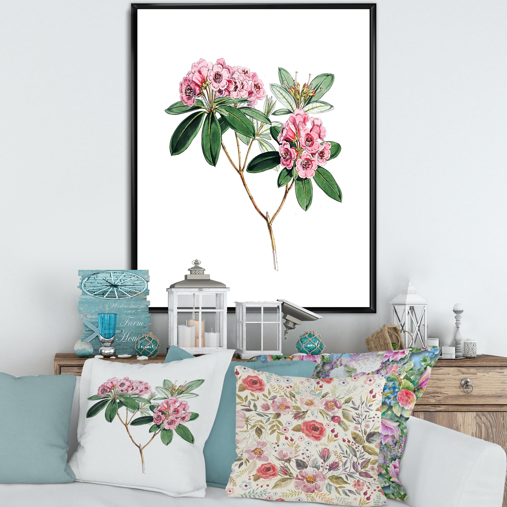 Designart 'Ancient American Flora II' Traditional Framed Canvas Wall Art Print