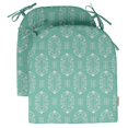 thumbnail image 1 of Vargottam Non Slip DiningChairCushionU-ShapedPrinted Indoor/OutdoorChairPadsHome Decor Reversible & Machine Washable DiningChairPad With String Ties - Set Of 2-Aquamarine Green, 1 of 8