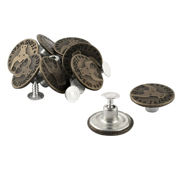 Unisex Coat Jacket Trousers Cow Head Carved Jeans Studs Buttons 20mm Dia 10 Pcs