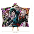 thumbnail image 2 of My Hero Academia Wearable Blanket Cloak Arctic Velvet Hooded Blanket Soft Fuzzy Hoodie Blanket Cape for Adults Kids 40"x50", 2 of 8