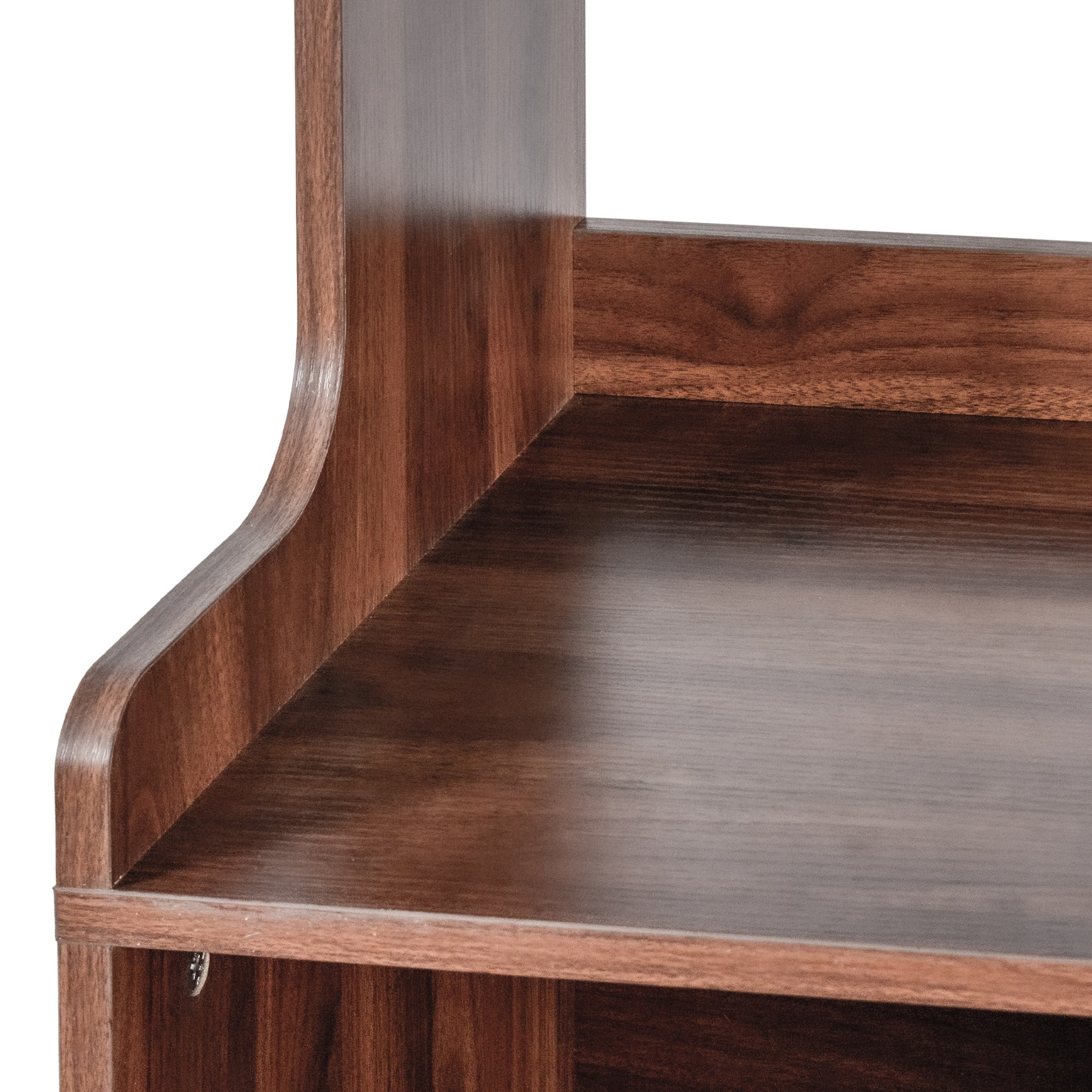 Noble House 70.87" Farmhouse Kitchen Pantry Hutch Cabinet, Freestanding Buffet Sideboard & Coffee Bar Cabinet, Walnut
