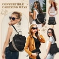 thumbnail image 3 of Backpack Purse for Women, PU Leather Backpack Purse, Waterproof Anti-Theft Women Backpack, Fashion Multi-Pocket Shoulder Bag Handbag With Clutch（Black）, 3 of 7