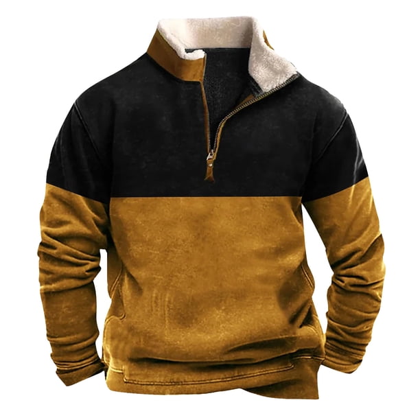 Sudadera sin capucha para hombre, informal, a la moda, con cuello alto, estampado de leopardo para Halloween, con cremallera, sudadera de manga larga, blusa de poliéster para hombre