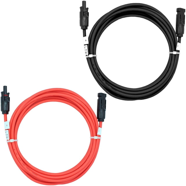 Cable Fotovoltaico para Conectores SolarLix 1Kit 3m C.10 6mm Hembra y Macho MC4 1 Negro 1 Rojo. Total 6 m Cable y Conec