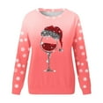 thumbnail image 4 of VJATTWR Mes Articles Chandail de Noël Femmes Dames Hiver Décontracté et Confortable Vacances Verre Rouge à la Mode Flocon de Neige Imprimé de Noël Col Rond Manches Longues Chandail à Capuche Haut Livraison Rapide, 4 of 4