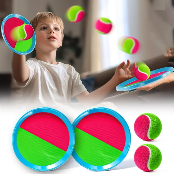 Juego de lanzar y atrapar la pelota WATUDOU para niños con 2 palas
