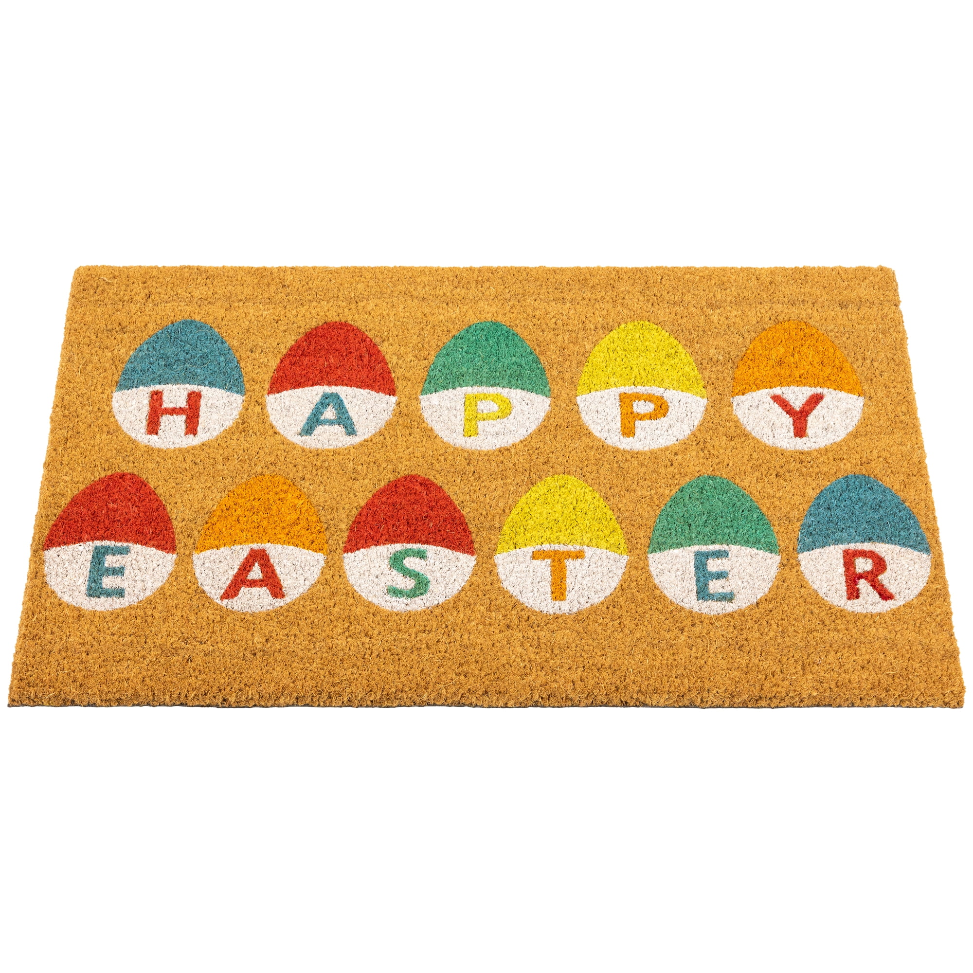 Northlight Natural Coir Happy Easter Egg Outdoor Doormat 18" x 30"
