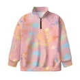 thumbnail image 4 of Uorisanigo Girls Oversized Sweatshirts Half Zip Pullover Sweatshirt Casual Gradient Dolphin Long Sleeve Pullover Top Fall Winter Clothes Quarter Zip Hoodies No Hood Athletic Tops, 4 of 7