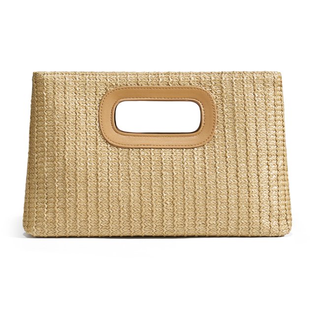 Bolso de mano de paja CHUNLI Chic para mujer, bolso de playa de verano