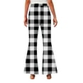 thumbnail image 4 of GigrtiJin Girls Teens Fleece Flared Pants Plaid Printed Slim Straight Leg Yoga Pants Trendy Casual Pants 5-16 Years, 4 of 6
