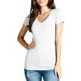 thumbnail image 5 of FashionMille Women's Slim FIt Basic V Neck Fitted Short Sleeve T-Shirt, 5 of 5