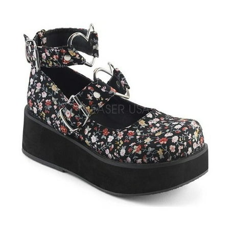 Demonia Suede Platforms - Women's Demonia Sprite 02 Platform Mary Jane