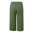 thumbnail image 5 of Capri Pants for Women Summer Casual Loose Straight Leg Drawstring Cropped Lounge Pants with Pockets Green M, 5 of 6