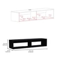 thumbnail image 4 of Floating Tv Stand, Black, Spacious Open Shelves & Cable Arrangement, Fits 50 - 59 Inch Tvs Black Stand With Storage Shelf, Organization, For Tvs, Contemporary Style, 4 of 4
