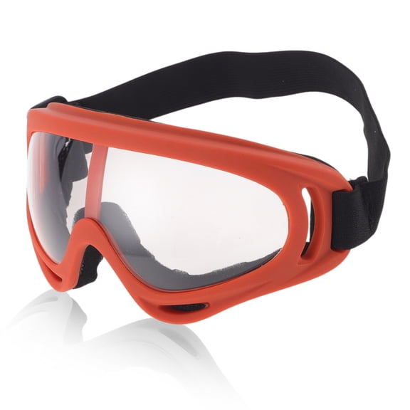 Unique Bargains 1 Pc Motorcycle Riding Goggles PC PU Outdoor Sports Sunglasses for Motocross Dirt Bike ATV Clear Lens Red Frame