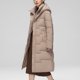 thumbnail image 5 of Parkas de manga larga para mujer, abrigo con capucha y costura ondulada para otoño e invierno, abrigo hasta la rodilla de longitud media, abrigo de manga larga para mujer, 5 of 9