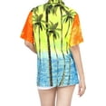 thumbnail image 2 of LA LEELA Women's Casual Beach Hawaiian Blouse Shirt Cute Blouses Button Up Short Sleeve Dress Tops Tee Shirts Tank Top Women L Tall Branch, Orange, 2 of 6