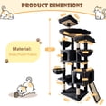 thumbnail image 3 of Merrland 82" Multi-Level Large Cat Tree Tower for Indoor Kitties, Cat Furniture with Plush Condo Hammock Top Perch, Sisal Scratching Posts & Ramp, Blue, 3 of 9