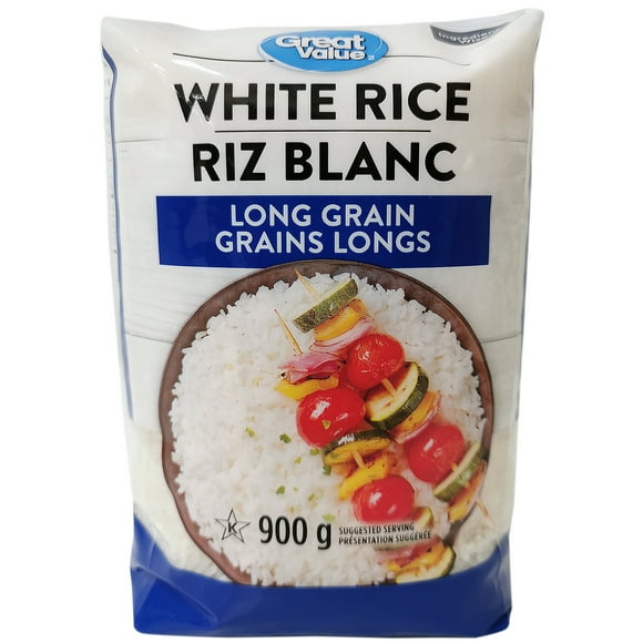 Great Value Long Grain White Rice, 900 g