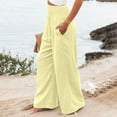 thumbnail image 5 of Ashirexll Wide Leg Pants Woman, High Waisted Pants for Women, Summer Women's High Waist and Elastic Waistband Casual Pants Comfortable Wide Leg Pants with Pockets, 5 of 7