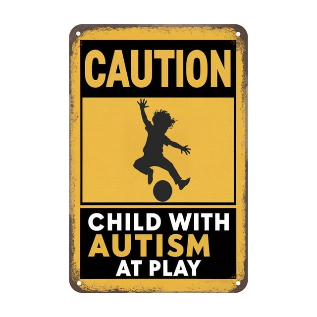 Reflective Outdoor Sign, Aluminum Safety Sign for Yard, Rust-proof Driveway Caution Sign, Humorous Slow Down Kids Playing Sign for Courtyard and Front Door