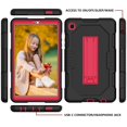 thumbnail image 3 of Dteck Case for Samsung Galaxy Tab A7 Lite 8.7-inch SM-T220 T225 (2021),Shockproof Rubber Hybrid Hard Kickstand Drop Proof Case Protective Cover without Screen Protector,Black+Red, 3 of 6