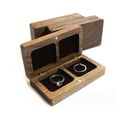 thumbnail image 6 of Double Slot Walnut Wood Ring Box Jewelry Storage Holder Wedding Engagement Case USA, 6 of 12