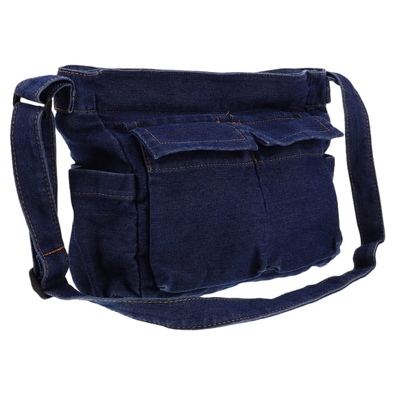 FRCOLOR Women’s Denim Tote Bag Casual Crossbody Shoulder Bag with Adjustable Strap, Retro Style Handbag for Travel, Shopping, and Everyday Use
