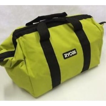 2X Ryobi One Contractors Canvas Green Wide-Mouth Larger Tool Bag 18x14x12 Inch 