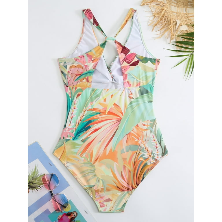 K様épine rétro flower bi-color swim wear Bixox Flower Bush Sunflower Pattern Two-Piece Sports Bikini