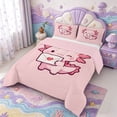 thumbnail image 2 of Manfei Cute Axolotl Full Size Comforter Sets,Kawaii Animals Pattern Bedding Comforter Set,Pink Reversible,3-Piece,1 Comforter and 2 Pillowcases, 2 of 7