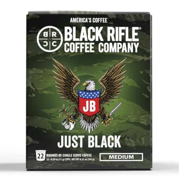 Black Rifle Coffee Just Black KCup Pods, Medium Roast, 22 Ct