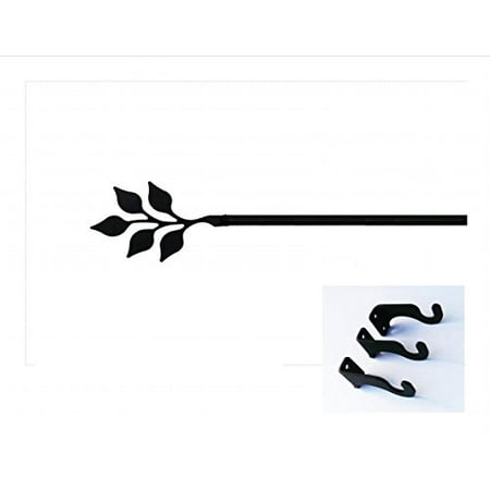 Sasuke Leaf Village - Village Wrought Iron CUR-76-112-S Leaf Curtain Rod - Large