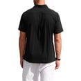 thumbnail image 3 of Print Men Short Sleeve Turn-Down Collar Casual Blouse Tops, 3 of 5